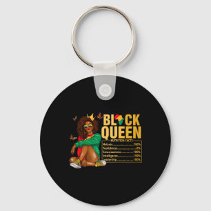 Black Queen Nutritional Facts Black History Month Keychain