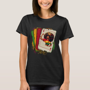 Black Queen Of Hearts Card Deck Game Proud Black H T-Shirt