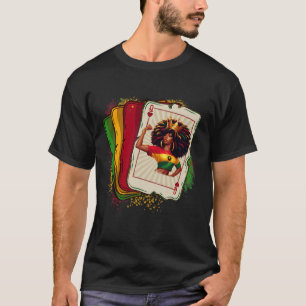 Black Queen Of Hearts Card Deck Game Proud Black H T-Shirt