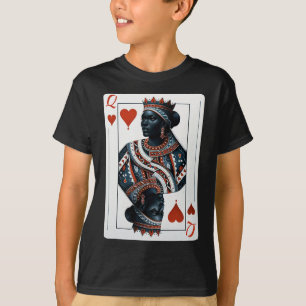 Black Queen Of Hearts Card Deck Game Proud Black W T-Shirt