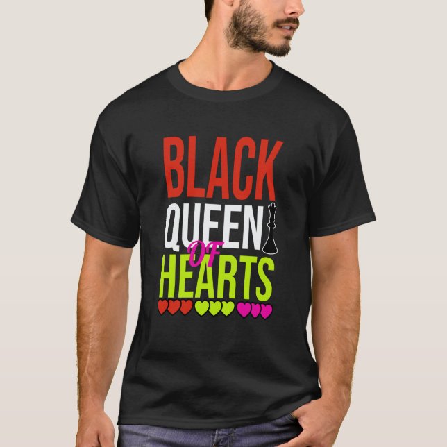 Black Queen of Hearts Valentines Day 2023 Womans C T-Shirt (Front)