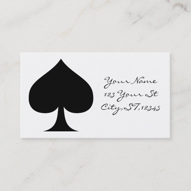 Black Queen of Spades Black Thunder_Cove Business Card (Front)