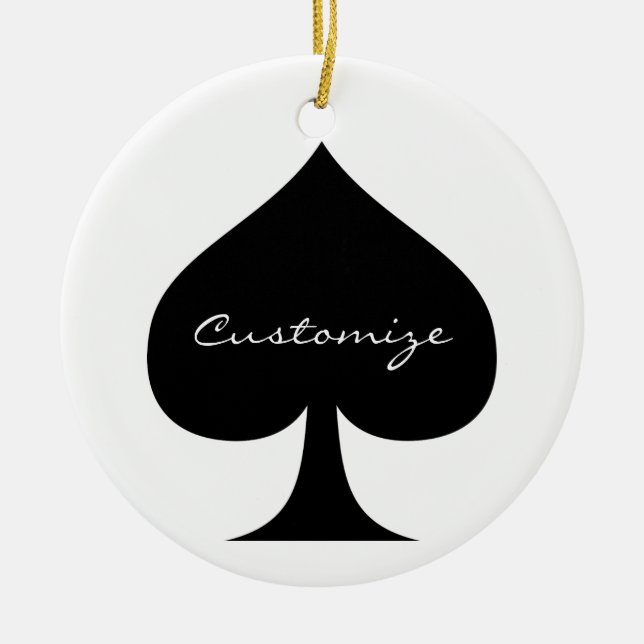 Black Queen of Spades Black Thunder_Cove Ceramic Ornament (Front)