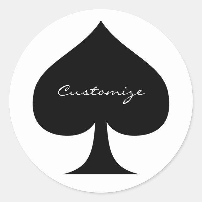 Black Queen of Spades Black Thunder_Cove Classic Round Sticker (Front)