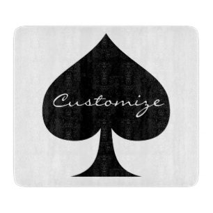 Black Queen of Spades Black Thunder_Cove Cutting Board