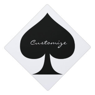 Black Queen of Spades Black Thunder_Cove Graduation Cap Topper