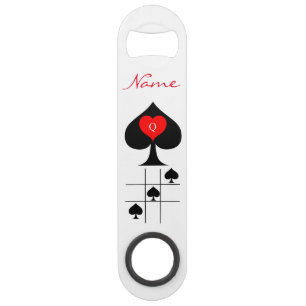 Black Queen of Spades Red Heart Thunder_Cove Bar Key