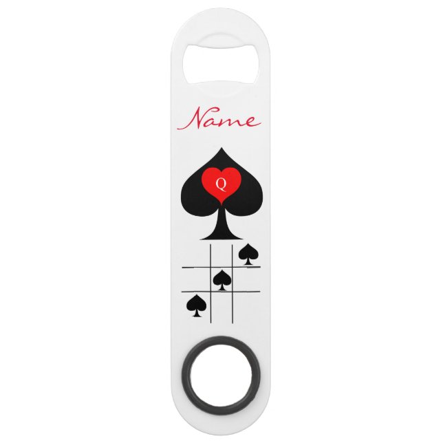 Black Queen of Spades Red Heart Thunder_Cove Bar Key (Front)
