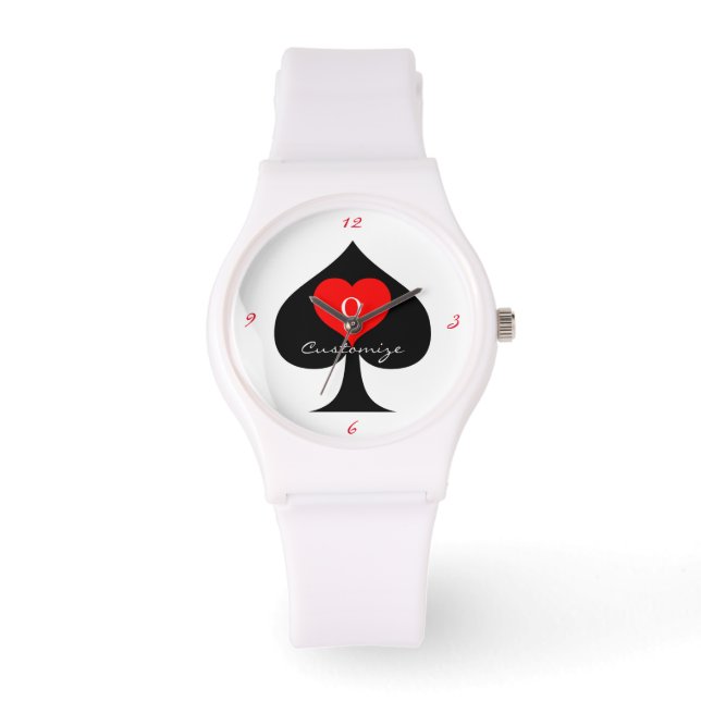 Black Queen of Spades Red Heart Thunder_Cove Watch (Front)