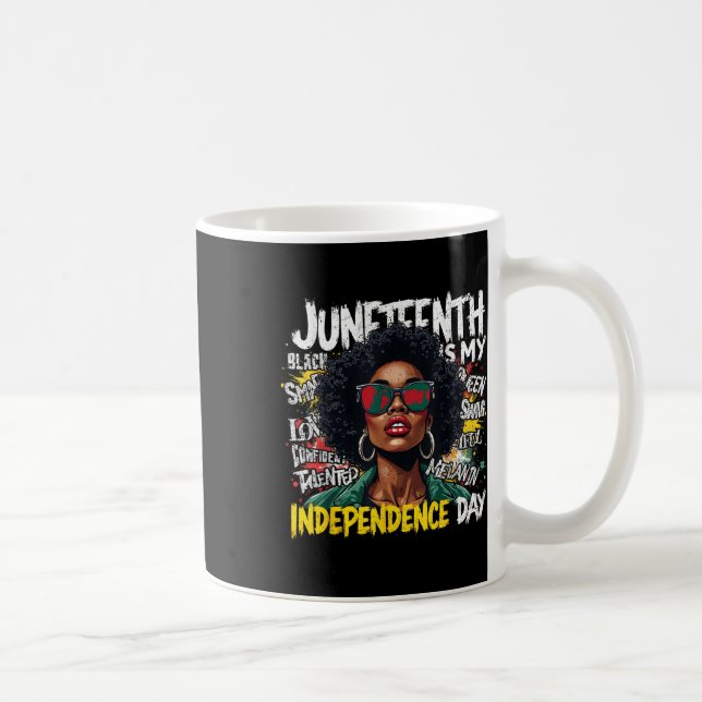 Black Queen Pride Juneteenth Is My Independence Da Coffee Mug (Right)