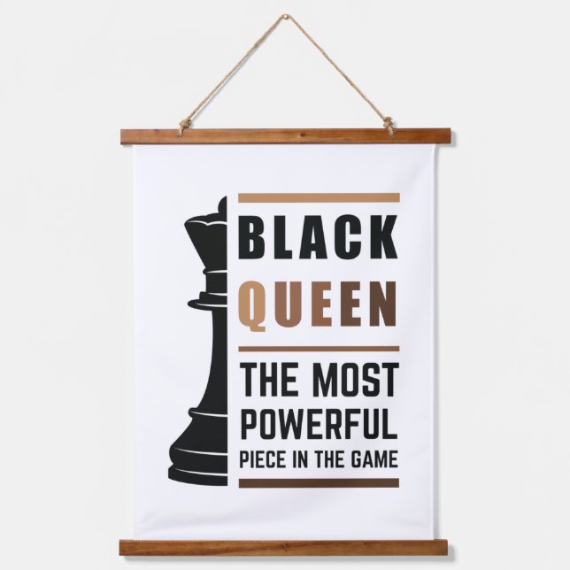 Black Queen The Most Powerful Piece In The Game 2 Hanging Tapestry (Front)