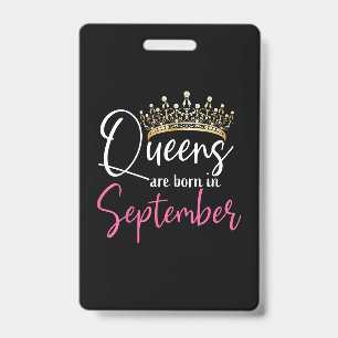 Black Queens are Born in September Women Birthday Badge