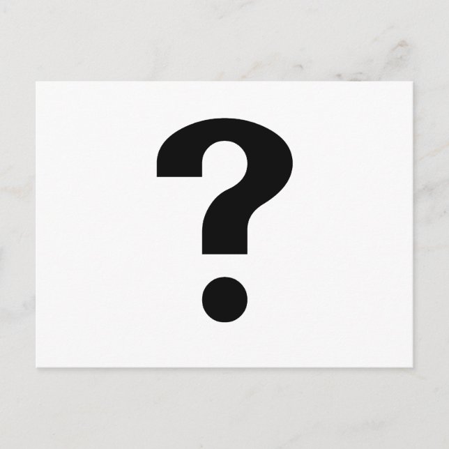Black Question Mark Postcard (Front)