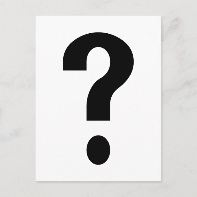 Black Question Mark Postcard (Front)