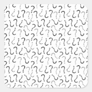 Black question mark seamless pattern square sticker