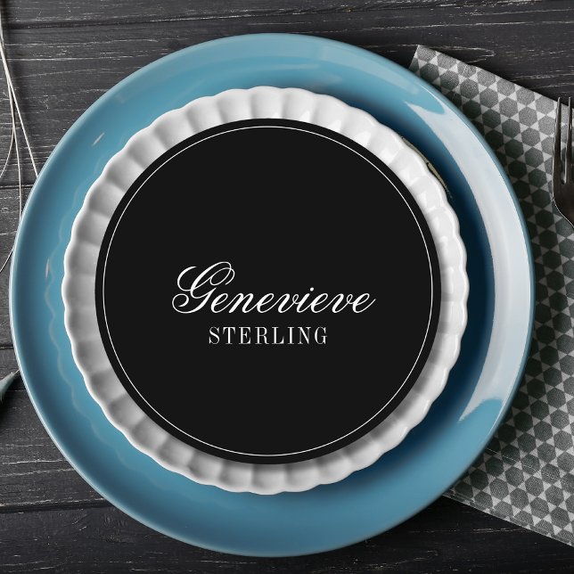 Black Quiet Formal Round Wedding Guest Place Program (Creator Uploaded)