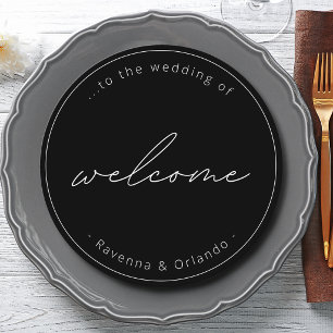 Black Quiet Round Welcome Wedding Dinner Menu