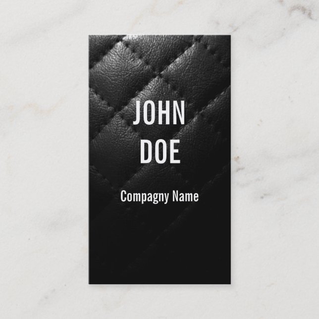 Black Quilted leather Business Card (Front)