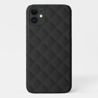 Black Quilted Leather iPhone 11 Case