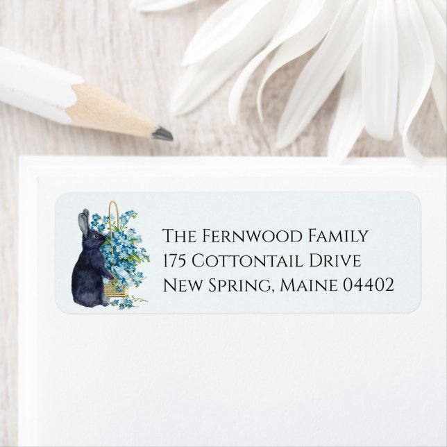 Black Rabbit Bleu Oubliez-moi pas Fleur Pâques (En situation)