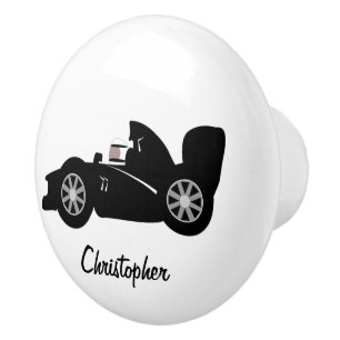 Black Racing Car Design Ceramic Knob