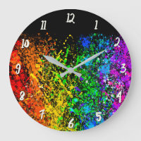 Black Rainbow Colour Paint Splatter Colourful