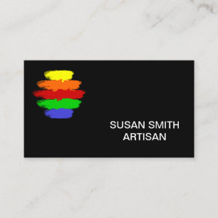 Black Rainbow Colour Palette Business Card