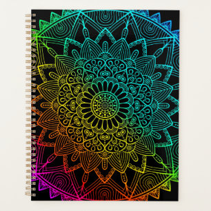 Black Rainbow Mandala Planner