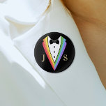 Black Rainbow Personalized Groomsmen Gay Pride 1 Inch Round Button<br><div class="desc">Black Rainbow Personalized Groomsmen Gay Pride Wedding</div>