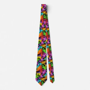 Black Rainbow Splattered Tie