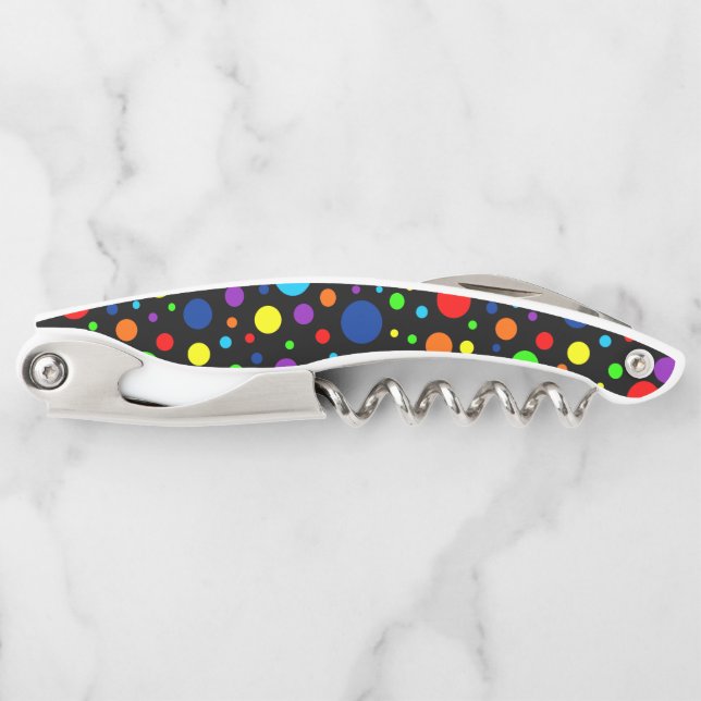 Black Rainbow Spots Corkscrew (Front)