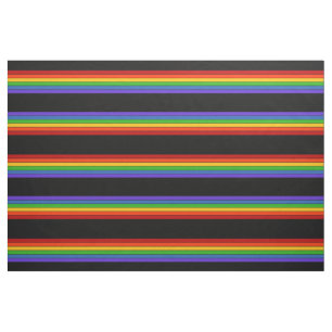 Black Rainbow Stripe Pattern Fabric