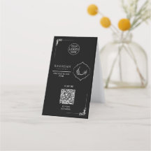 Black Ramadan QR Code Table Tent | Iftar Menu Sign