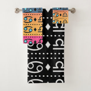 Black Random Symbols + Rainbow Symbols Towel Set
