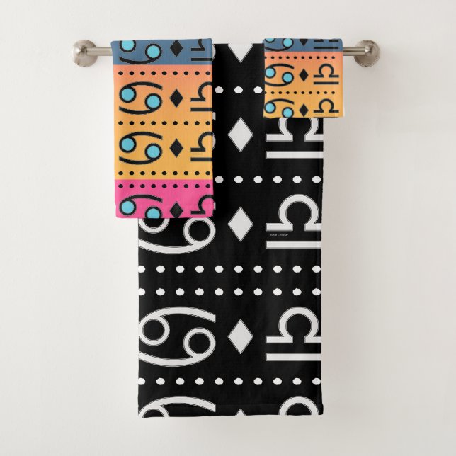 Black Random Symbols + Rainbow Symbols Towel Set (Insitu)