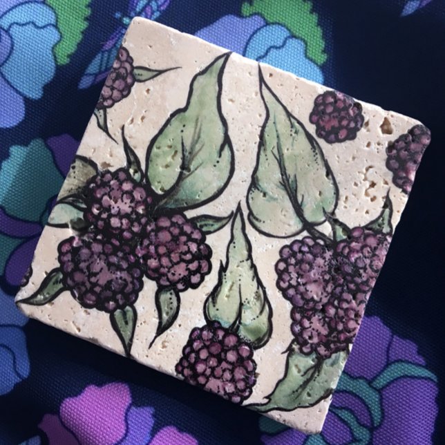Black Raspberry Stone Coaster (Creator Uploaded)