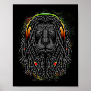Black Rasta Lion With Dreads - Show Your Pride Poster