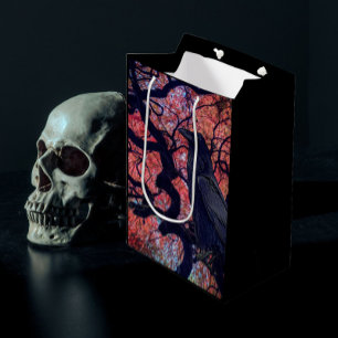 Black Raven and Gnarly Japanese Maple Medium Gift Bag