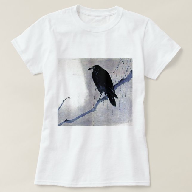 Black Raven Bird T-Shirt (Design Front)