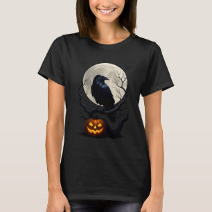 Black Raven Black Bird Moon Men & Women Halloween T-Shirt