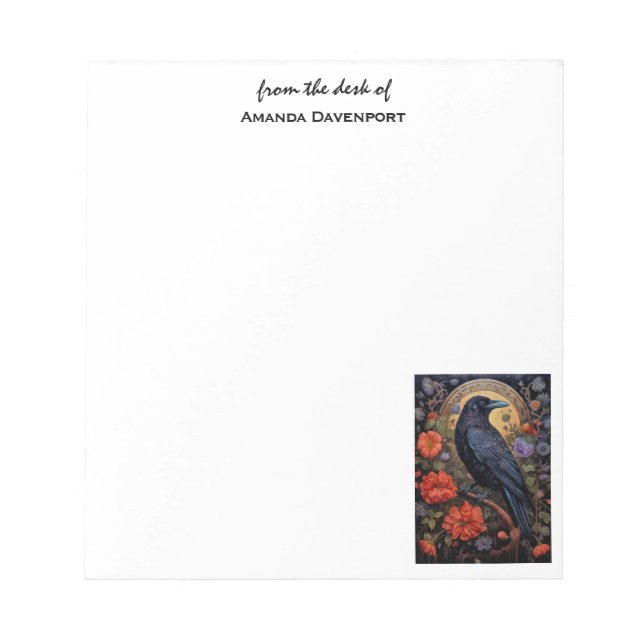 Black Raven Dark Gothic Notepad (Front)