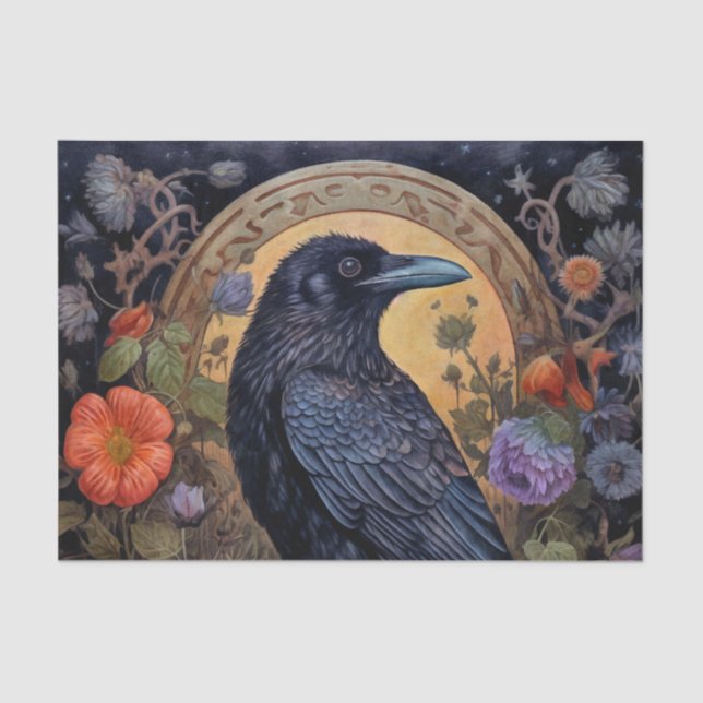 Black Raven Dark Gothic Tissue Paper (Front)