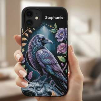 Black Raven Floral iPhone 11 Pro Case