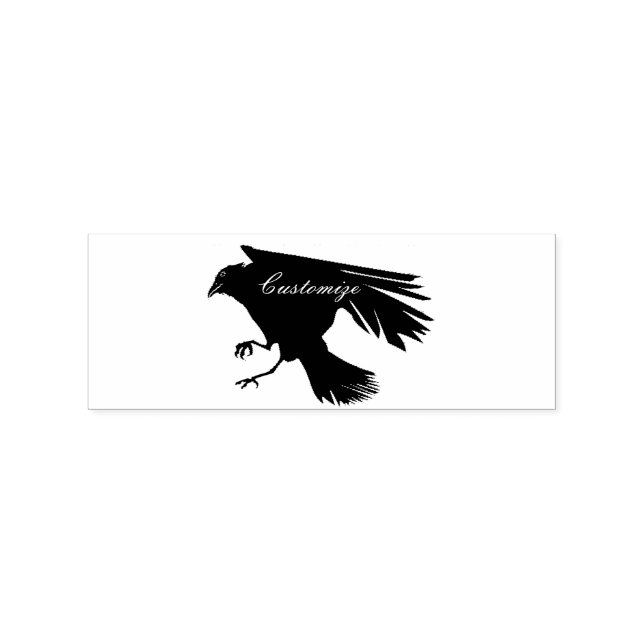 Black Raven Flying Thunder_Cove Rubber Stamp (Imprint)