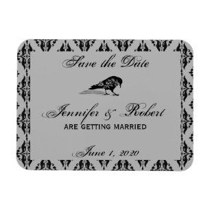 Black Raven Gothic Frame Save the Date Magnet
