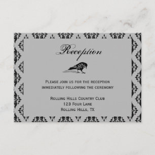Black Raven Gothic Frame Wedding Reception Invitation