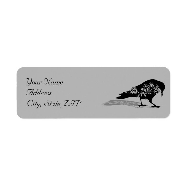 Black Raven Gothique Frame Adresse de retour (Devant)