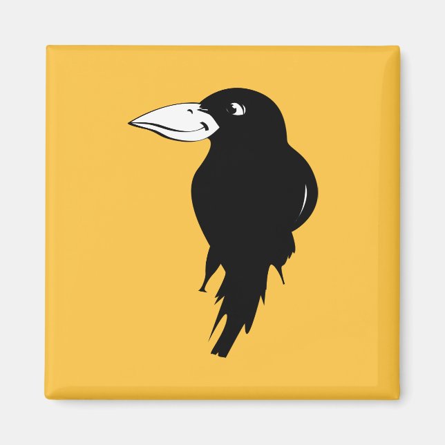 Black Raven Illustration Magnet (Front)