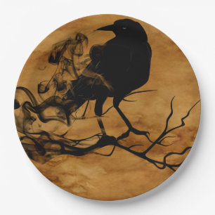 Black Raven Magic Halloween Party  Paper Plate