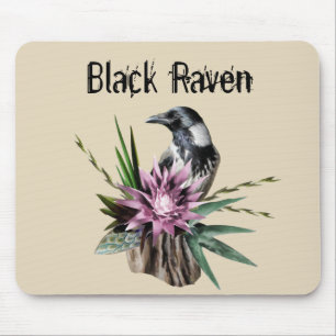 Black Raven Mouse Pad